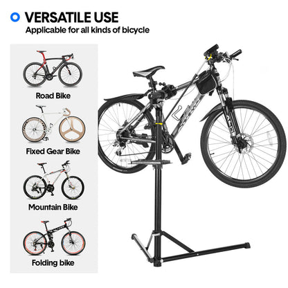 Bike Repair Rack 360 Rotating 40 to 63Inch Height Adjustable Home Bicycle Mechanic Stand Anti-Slip Foldable Maintenance Stand with Tool Tray Max Load 60lbs - Image 8