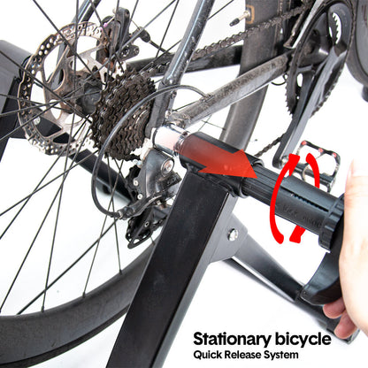 Portable Indoor Exercise Bike Trainer Stand Stationary Bicycle Training Stand Magnetic 6 Level Resistance For Indoor Riding with Noise Reduction Wheel - Image 3