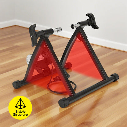 Portable Indoor Exercise Bike Trainer Stand Stationary Bicycle Training Stand Magnetic 6 Level Resistance For Indoor Riding with Noise Reduction Wheel - Image 5