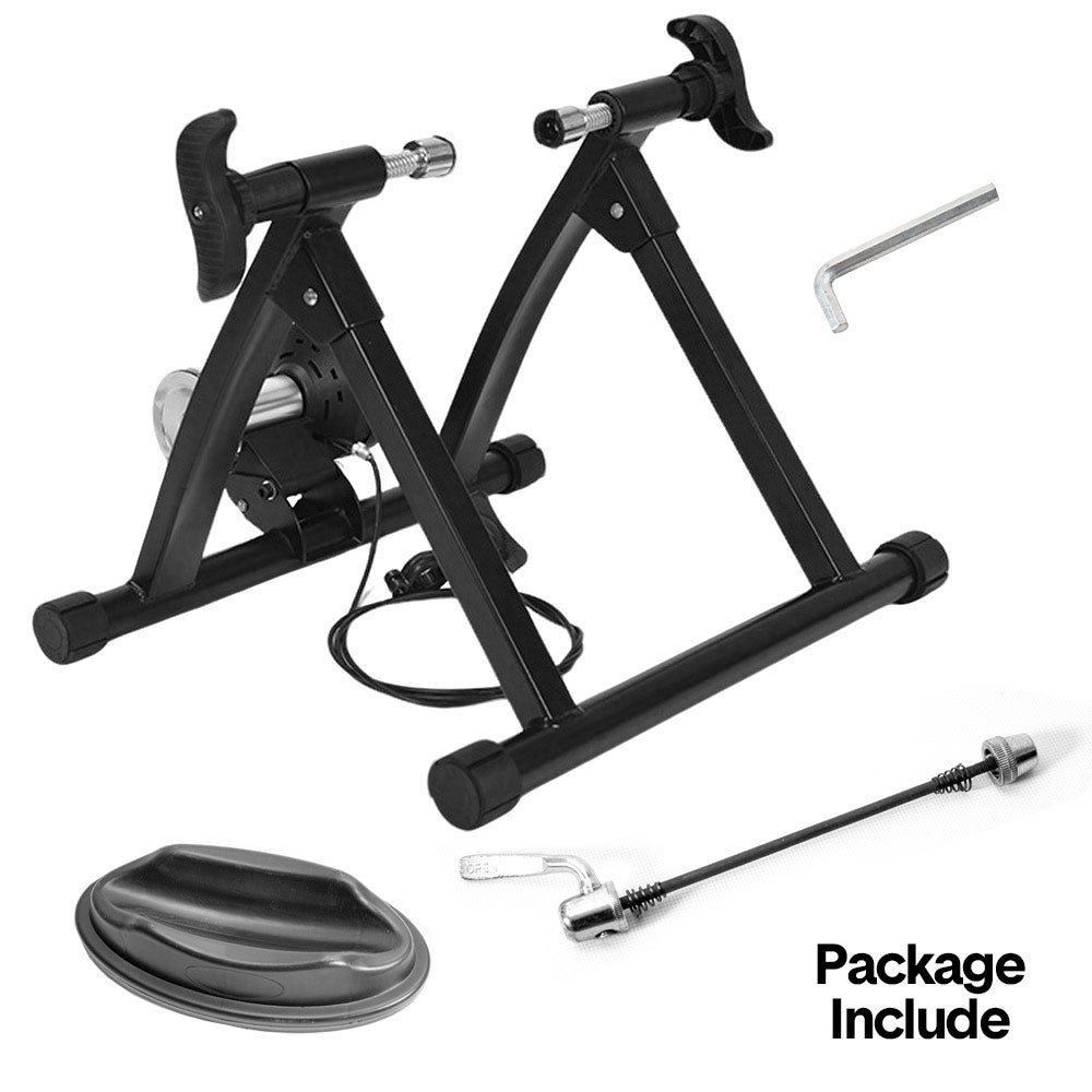 Portable Indoor Exercise Bike Trainer Stand Stationary Bicycle Training Stand Magnetic 6 Level Resistance For Indoor Riding with Noise Reduction Wheel - Image 6