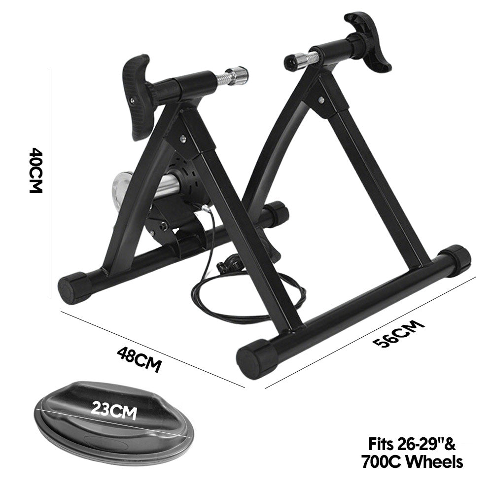 Portable Indoor Exercise Bike Trainer Stand Stationary Bicycle Training Stand Magnetic 6 Level Resistance For Indoor Riding with Noise Reduction Wheel - Image 7