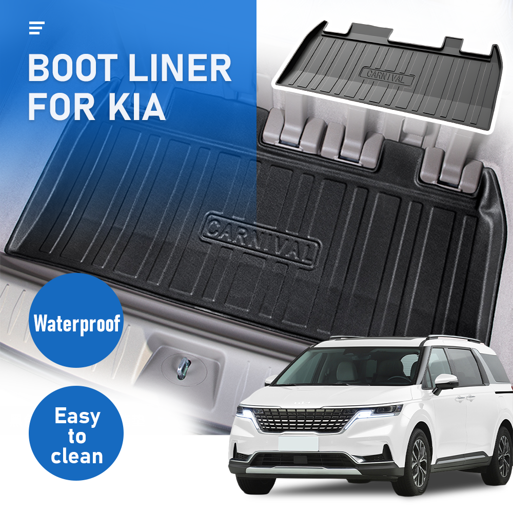 Cargo Mat Kia Carnival 2021-2023 Boot Liner Frunk Mat TPE Cargo Liner All Weather TPE Mat Accessories Rear Trunk Mat Water Proof - Image 2
