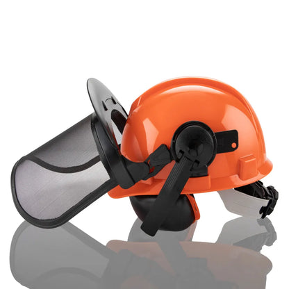 Chainsaw Brushcutter Hard Hat Safety Helmet Face Shield With Visor & Ear Muffs For Landscaping Gardening Lawn Mowing Edge Trimming CE Approved - Image 2