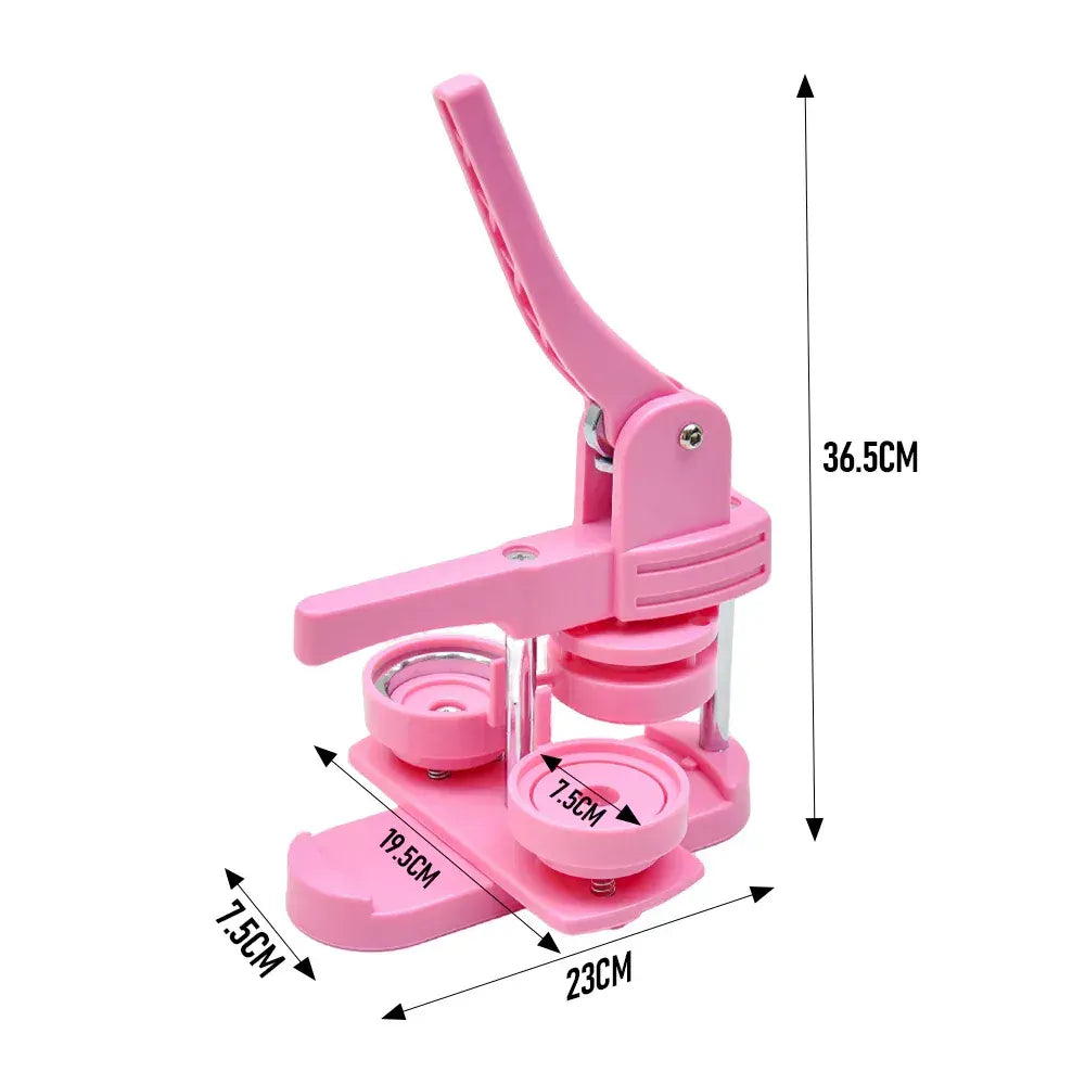 58mm Button Maker Machine DIY Badge Making Pin Press Machine with All-Inclusive Accessories for Custom Pin Badges Mirrors Fridge Magnets Gift Set Pink - Image 7