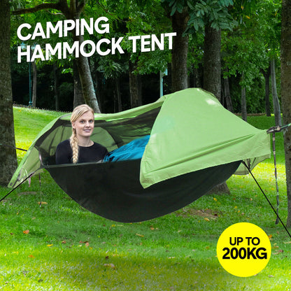 Hammock Tent Outdoor Double Portable Multi-Functional Waterproof Hammock Parachute Camping Hanging Bed 270x140cm with Anti Mosquito Net and Storage Bag - Image 2