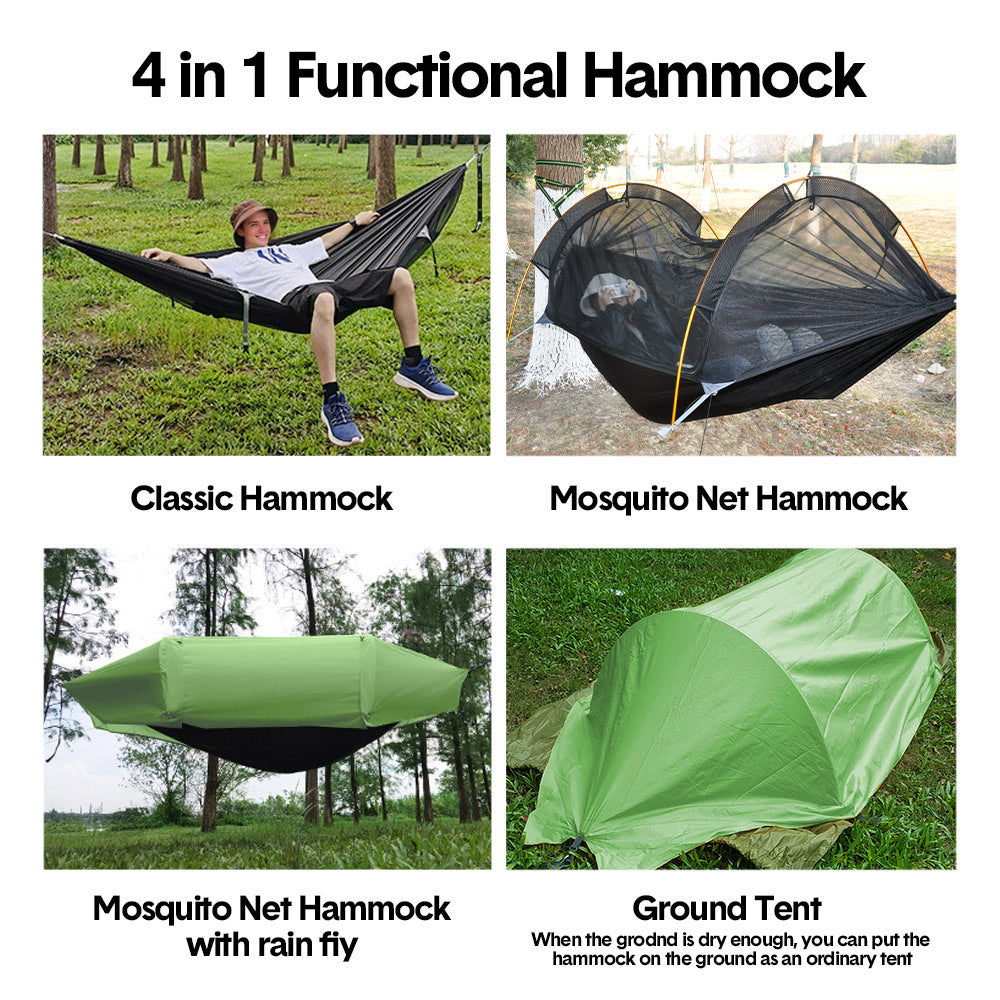 Hammock Tent Outdoor Double Portable Multi-Functional Waterproof Hammock Parachute Camping Hanging Bed 270x140cm with Anti Mosquito Net and Storage Bag - Image 6
