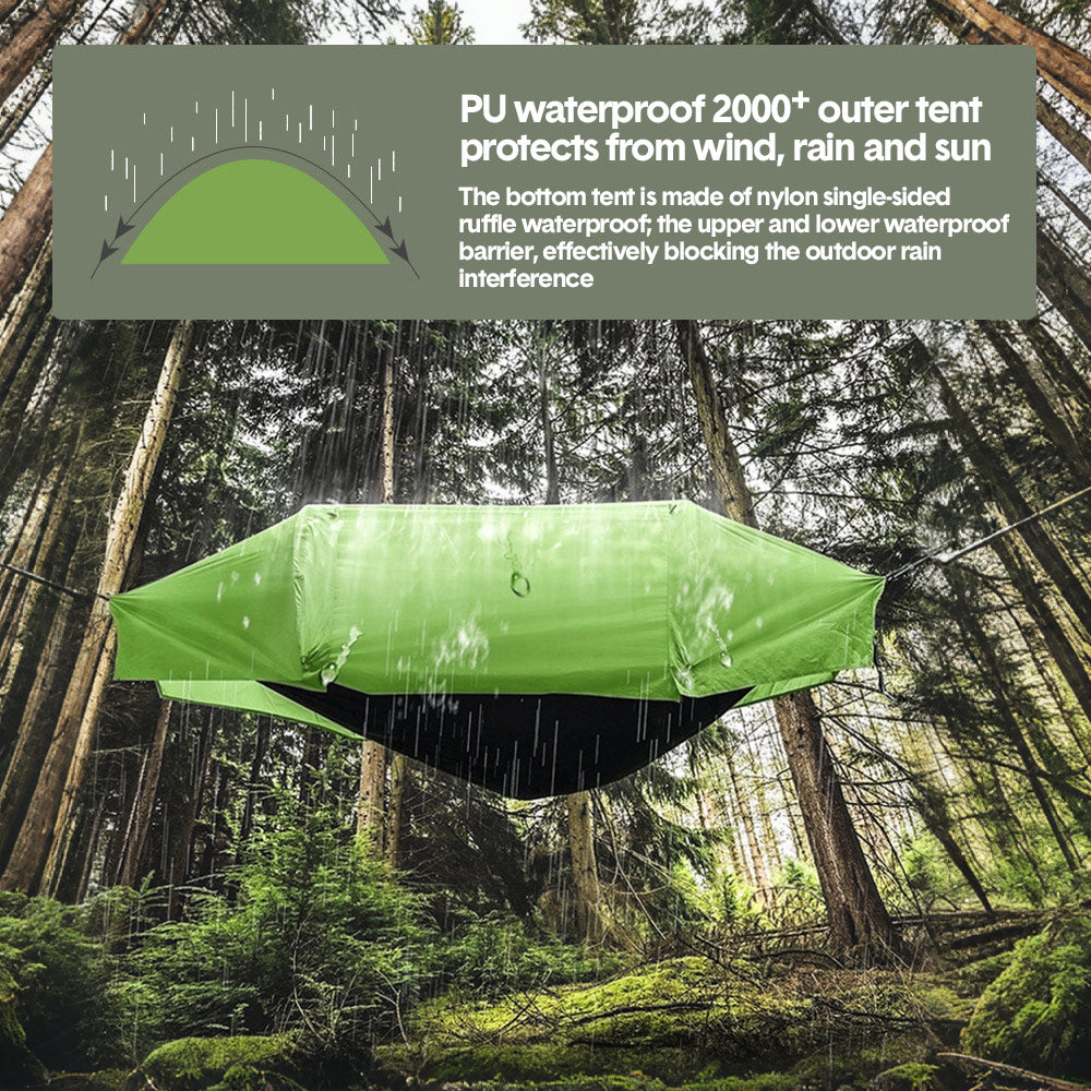 Hammock Tent Outdoor Double Portable Multi-Functional Waterproof Hammock Parachute Camping Hanging Bed 270x140cm with Anti Mosquito Net and Storage Bag - Image 8