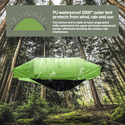 Hammock Tent Outdoor Double Portable Multi-Functional Waterproof Hammock Parachute Camping Hanging Bed 270x140cm with Anti Mosquito Net and Storage Bag - Image 8