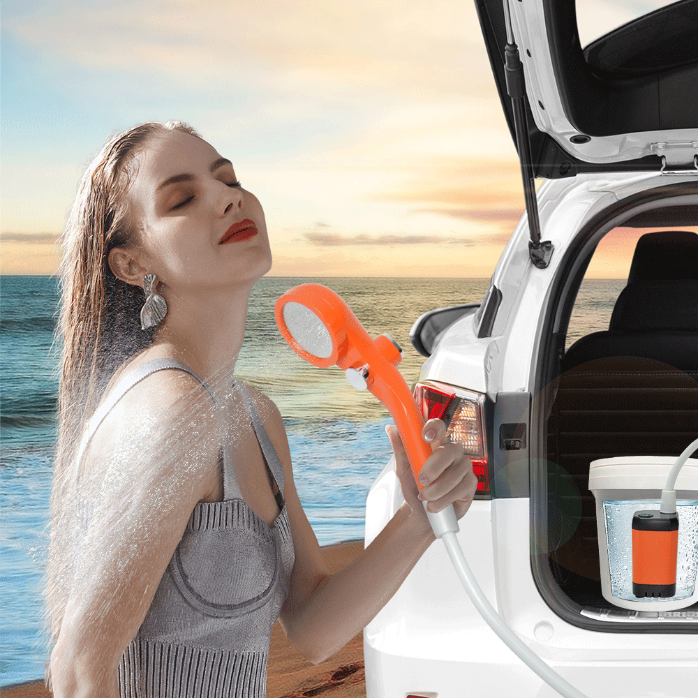 Portable Camping Shower IPX7 Waterproof Outdoor Shower Water Pump with Rechargeable Battery and Intelligent Digital Display for Camping Hiking Traveling - Image 8
