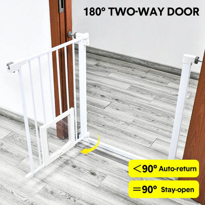 Alston 76cm Tall Baby Pet Security Gate Safety Adjustable Width with Cat Door for House Doorways Stairs Guard Extension Part Width 12cm/24cm Wall Mount - Image 3