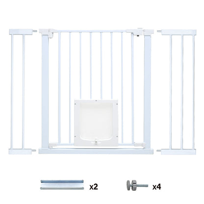 Alston 76cm Tall Baby Pet Security Gate Safety Adjustable Width with Cat Door for House Doorways Stairs Guard Extension Part Width 12cm/24cm Wall Mount - Image 7