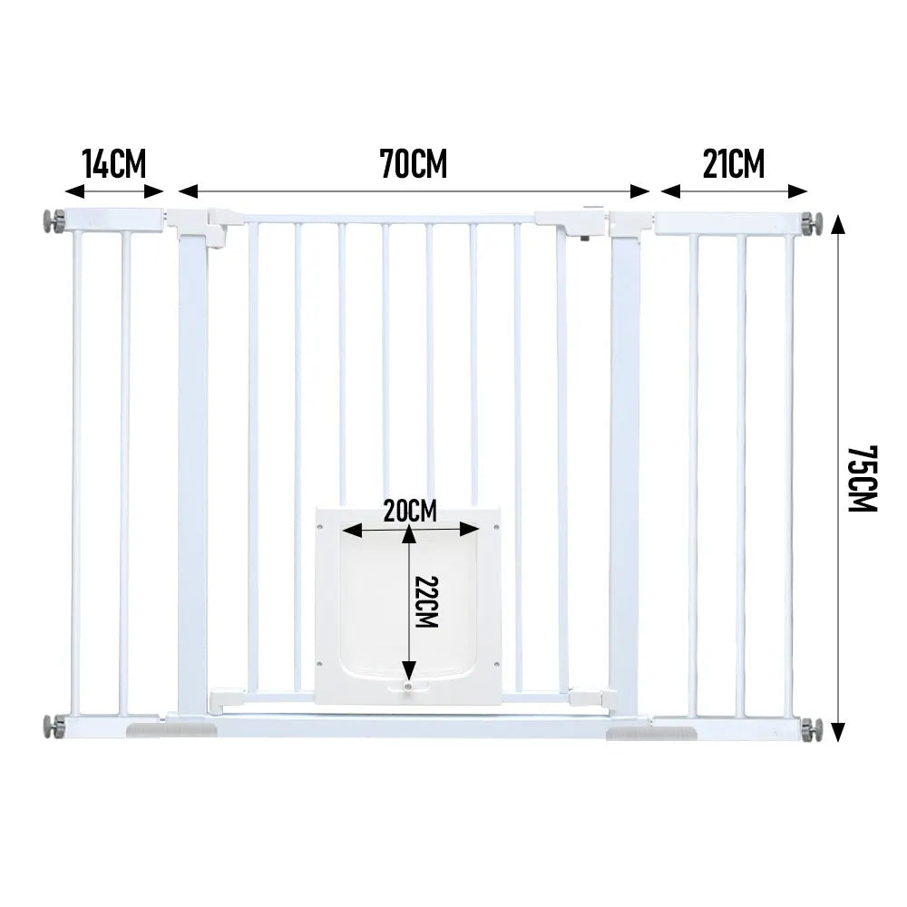 Alston 76cm Tall Baby Pet Security Gate Safety Adjustable Width with Cat Door for House Doorways Stairs Guard Extension Part Width 12cm/24cm Wall Mount - Image 8