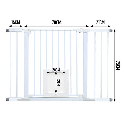 Alston 76cm Tall Baby Pet Security Gate Safety Adjustable Width with Cat Door for House Doorways Stairs Guard Extension Part Width 12cm/24cm Wall Mount - Image 8