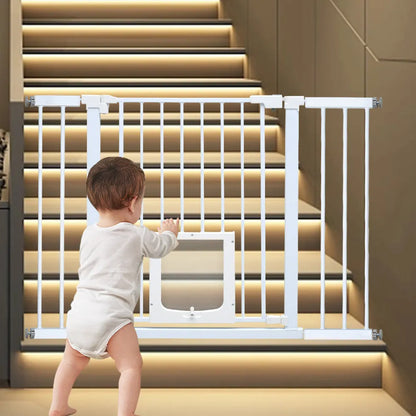 Alston 76cm Tall Baby Pet Security Gate Safety Adjustable Width with Cat Door for House Doorways Stairs Guard Extension Part Width 12cm/24cm Wall Mount - Image 9