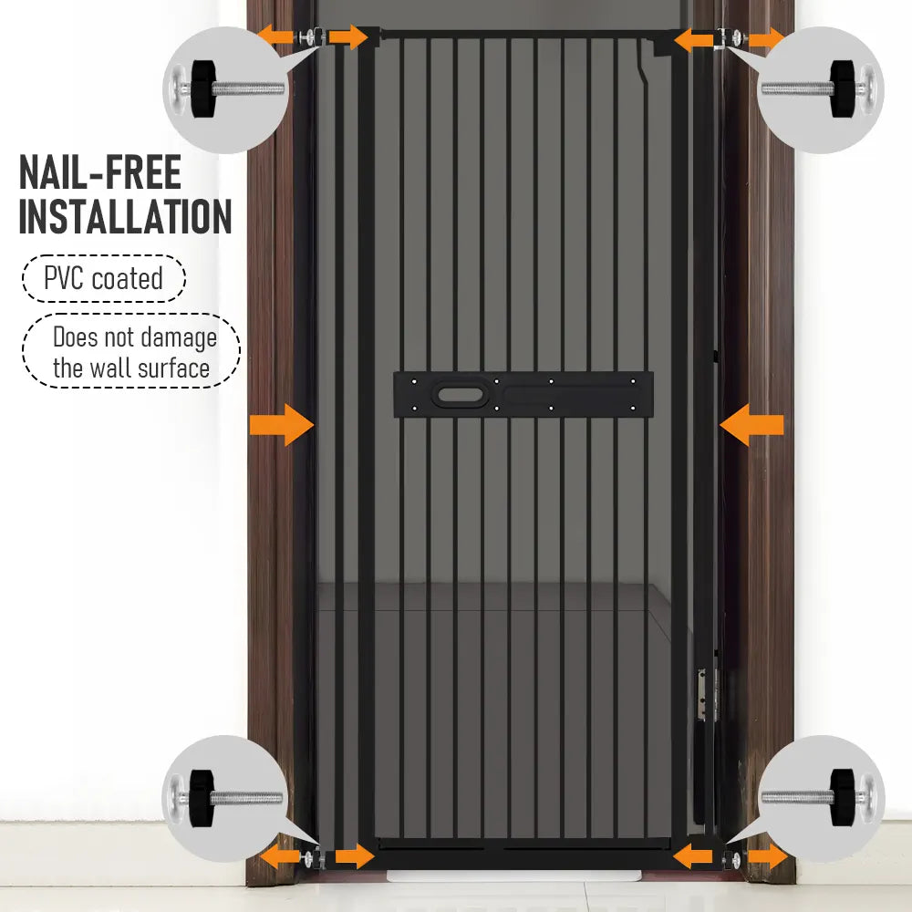 Alston Extra Tall 150cm Baby Pet Security Gate Balck Safety Gate Easy Fit Fence Two Way Opening No Drill Needed - Image 4