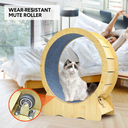 Cat Running Wheel Cat Running Wheel Ultra-Quiet Treadmill Exerciser Scratcher with Anti-Slip Carpet Detachable Runway and Safety Latch Cat Sport Runner Toy - Image 6