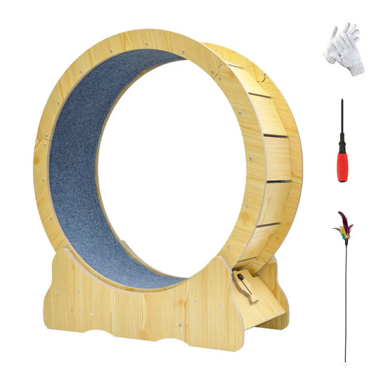 Cat Running Wheel Cat Running Wheel Ultra-Quiet Treadmill Exerciser Scratcher with Anti-Slip Carpet Detachable Runway and Safety Latch Cat Sport Runner Toy - Image 7