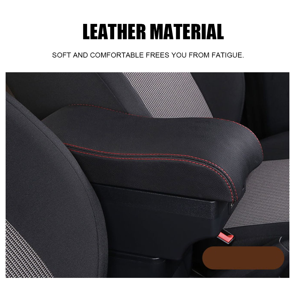 Suzuki Swift 2005-2021 Center Central Storage Car Console Seat Armrest Box Durable ABS Armrest Box Replacement Double Layer Black With USB Cable - Image 9