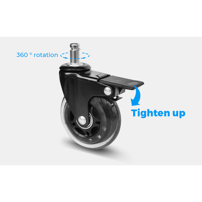 5 pcs Office Chair Casters 360 Rotatable Replacement Wheels with Locks - Image 4