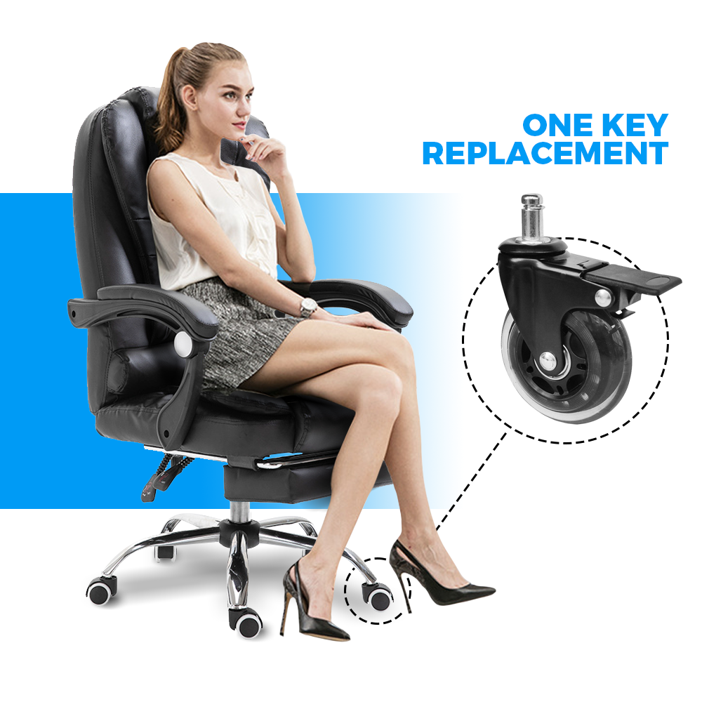 5 pcs Office Chair Casters 360 Rotatable Replacement Wheels with Locks - Image 5