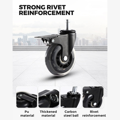 5 pcs Office Chair Casters 360 Rotatable Replacement Wheels with Locks - Image 6