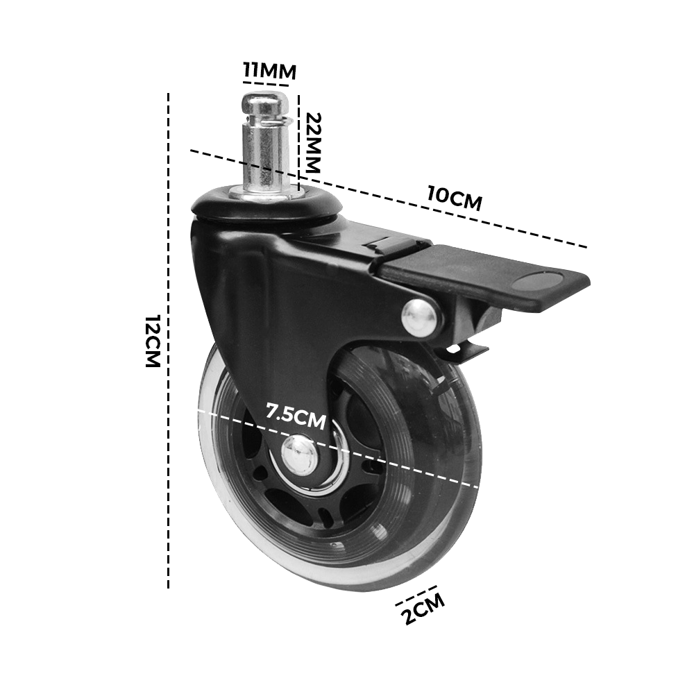 5 pcs Office Chair Casters 360 Rotatable Replacement Wheels with Locks - Image 7
