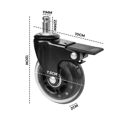 5 pcs Office Chair Casters 360 Rotatable Replacement Wheels with Locks - Image 7