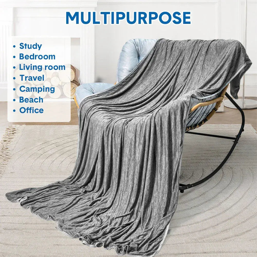 Summer Cooling Blanket90"x90" Lightweight Breathable Ice Cooling Throw Soft Cold Blankets for Bed Sofa or Couch Keeps Hot Sleepers Cool Large 229x228cm Grey - Image 5