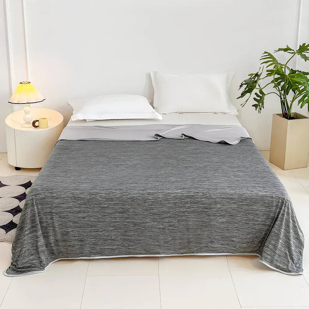 Summer Cooling Blanket90"x90" Lightweight Breathable Ice Cooling Throw Soft Cold Blankets for Bed Sofa or Couch Keeps Hot Sleepers Cool Large 229x228cm Grey - Image 9