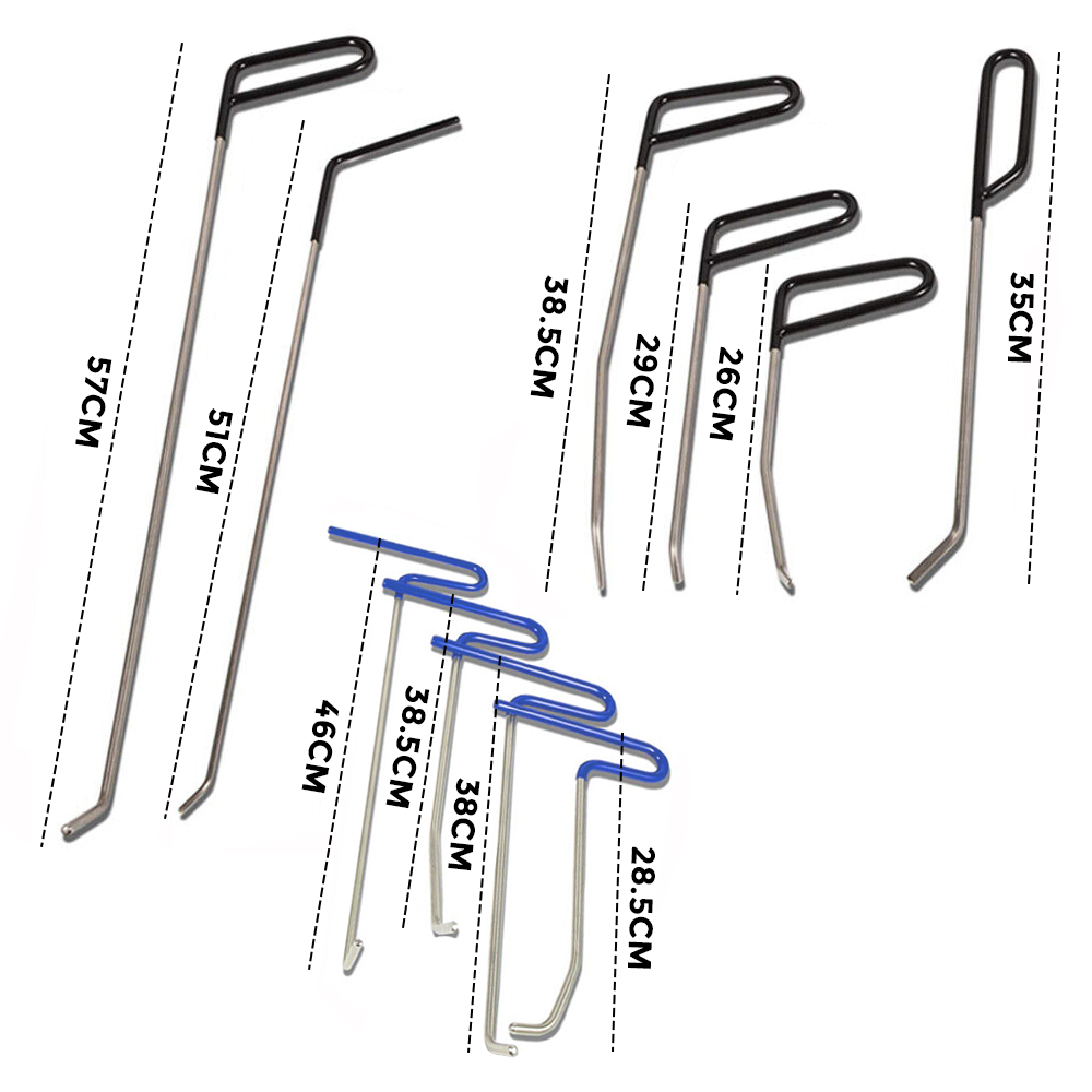 23pcs PDR Tools Push Rods Spring Stainless Steel Dent Repair Kit Dent Removal Rods Set for Car Minor Dents Remover Puller Hail Damage Door Dings - Image 3