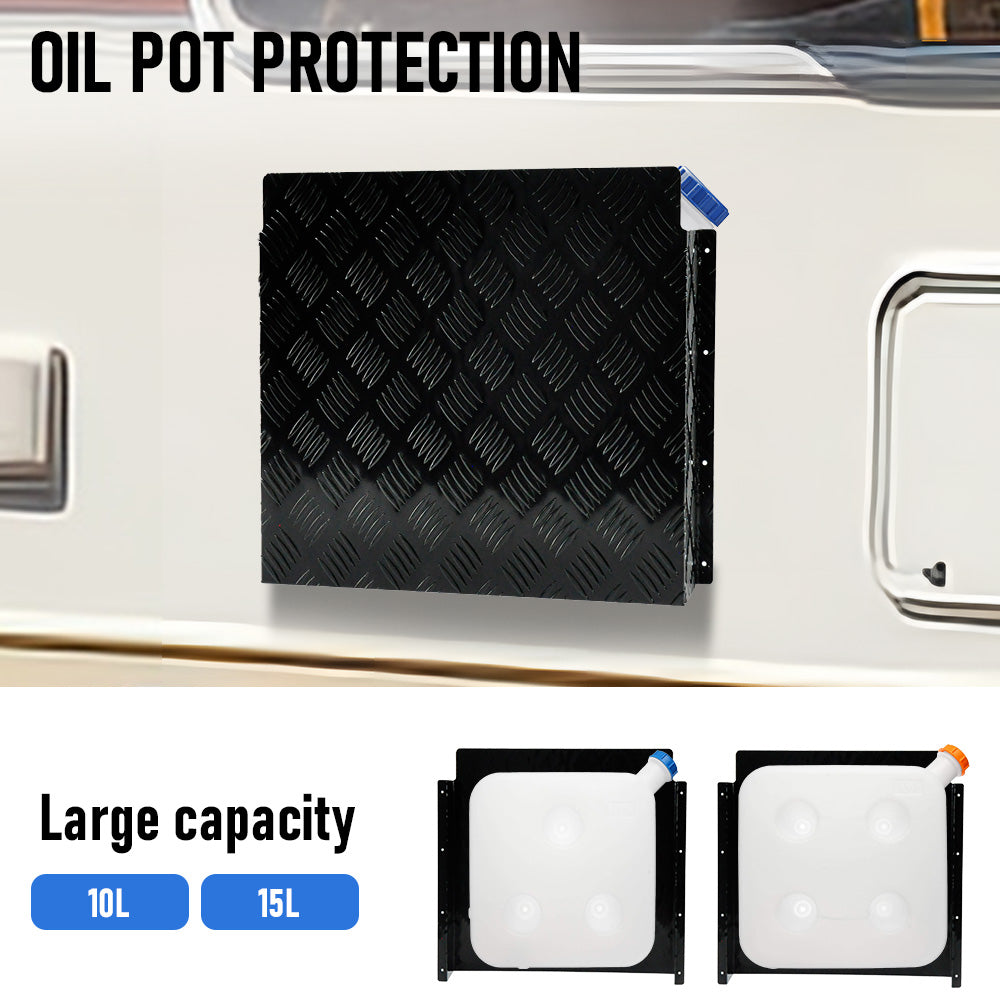 Diesel Tank Cover Black Gas Tank Bracket 2mm Thickness Aluminium Tank Mounting Holder Fit for 10L/15L Tank for Caravan Trailer Toolbox Left Right - Image 3