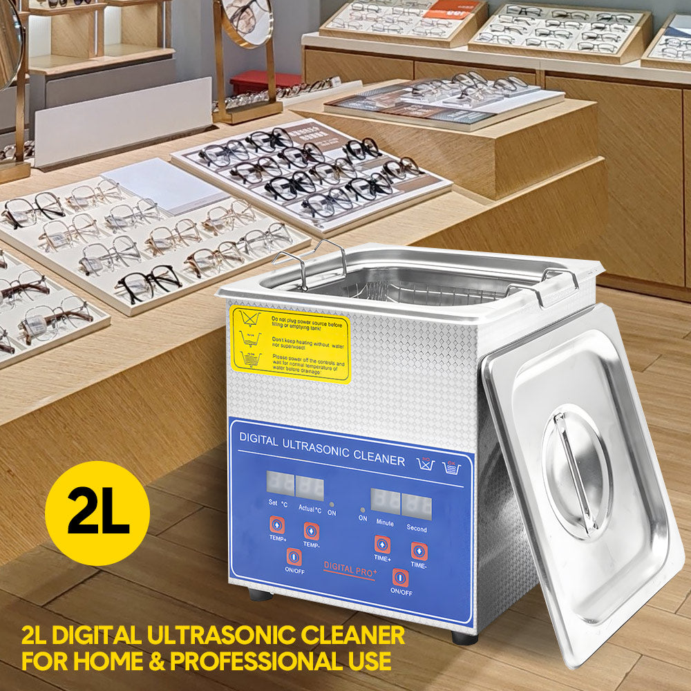 2L Ultrasonic Cleaner Lab-Grade Stainless Steel Ultrasonic Cleaning Machine Digital Heating Timer and Basket for Home and Commercial Jewellery Eyeglass - Image 5