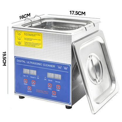 2L Ultrasonic Cleaner Lab-Grade Stainless Steel Ultrasonic Cleaning Machine Digital Heating Timer and Basket for Home and Commercial Jewellery Eyeglass - Image 7