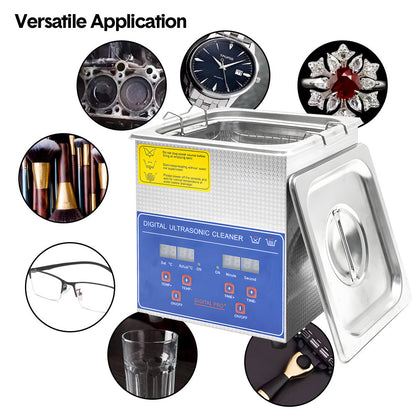 2L Ultrasonic Cleaner Lab-Grade Stainless Steel Ultrasonic Cleaning Machine Digital Heating Timer and Basket for Home and Commercial Jewellery Eyeglass - Image 8