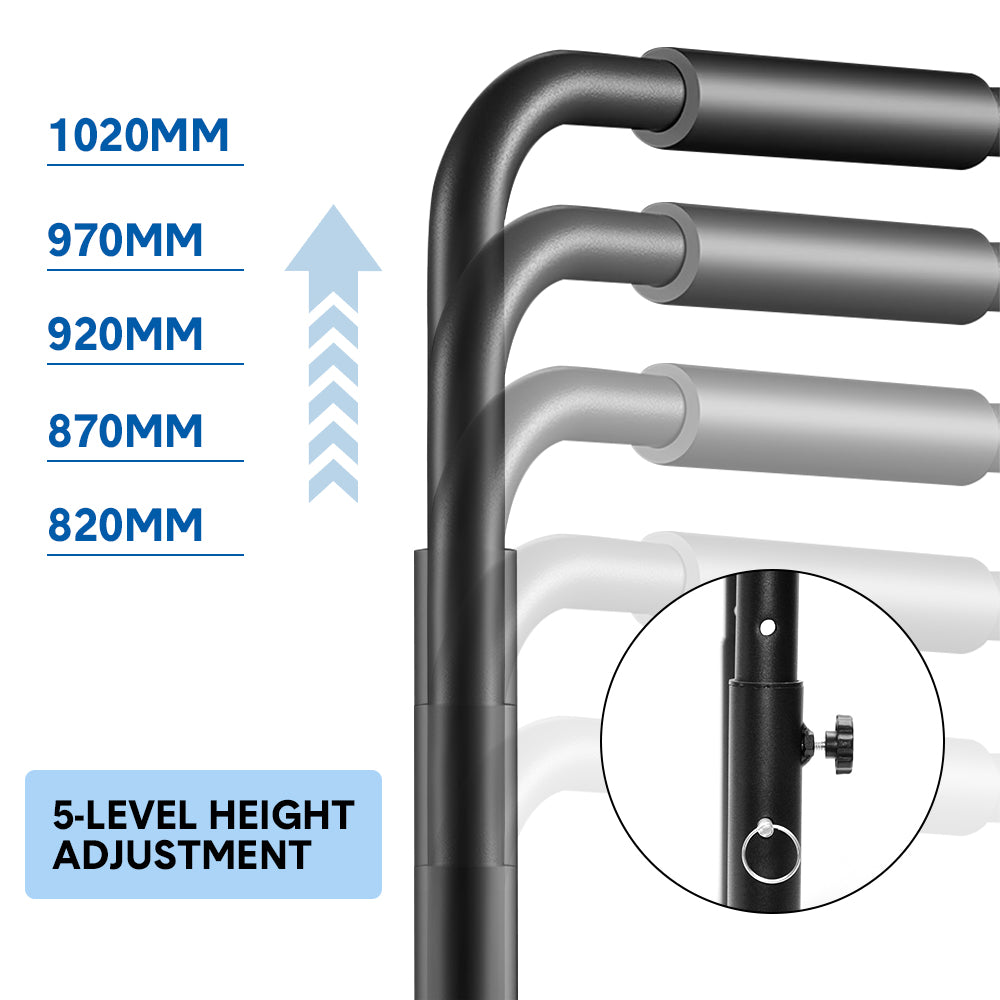 Set of 2 Functional Fitness Dip Stands Station Height Adjustable Dip Bars Portable Parallettes Calisthenics Equipment Safety for Home Gym Strength Training - Image 4