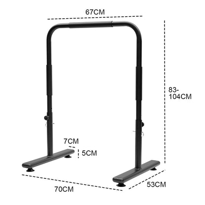 Set of 2 Functional Fitness Dip Stands Station Height Adjustable Dip Bars Portable Parallettes Calisthenics Equipment Safety for Home Gym Strength Training - Image 8