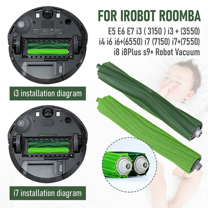 Vacuum Parts Kit Replacement Parts for iRobot Roomba i7 i7 Plus i8 j7 i4 i3 E5 E6 E7 Include 4 Roller Brushes 6 Filters 6 Side Brushes 8 Dust Bags - Image 3