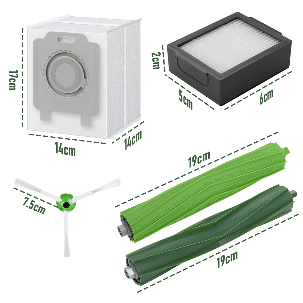 Vacuum Parts Kit Replacement Parts for iRobot Roomba i7 i7 Plus i8 j7 i4 i3 E5 E6 E7 Include 4 Roller Brushes 6 Filters 6 Side Brushes 8 Dust Bags - Image 8