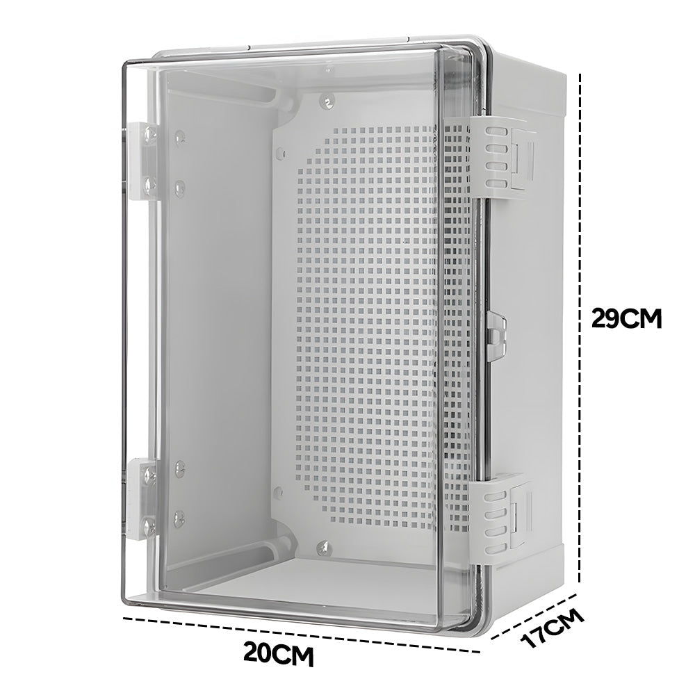 Electrical ABS Junction Box IP66 Waterproof Electrical Enclosure with Clear Hinged Cover and Mounting Plate for Electrical Project 30x20x17cm - Image 8