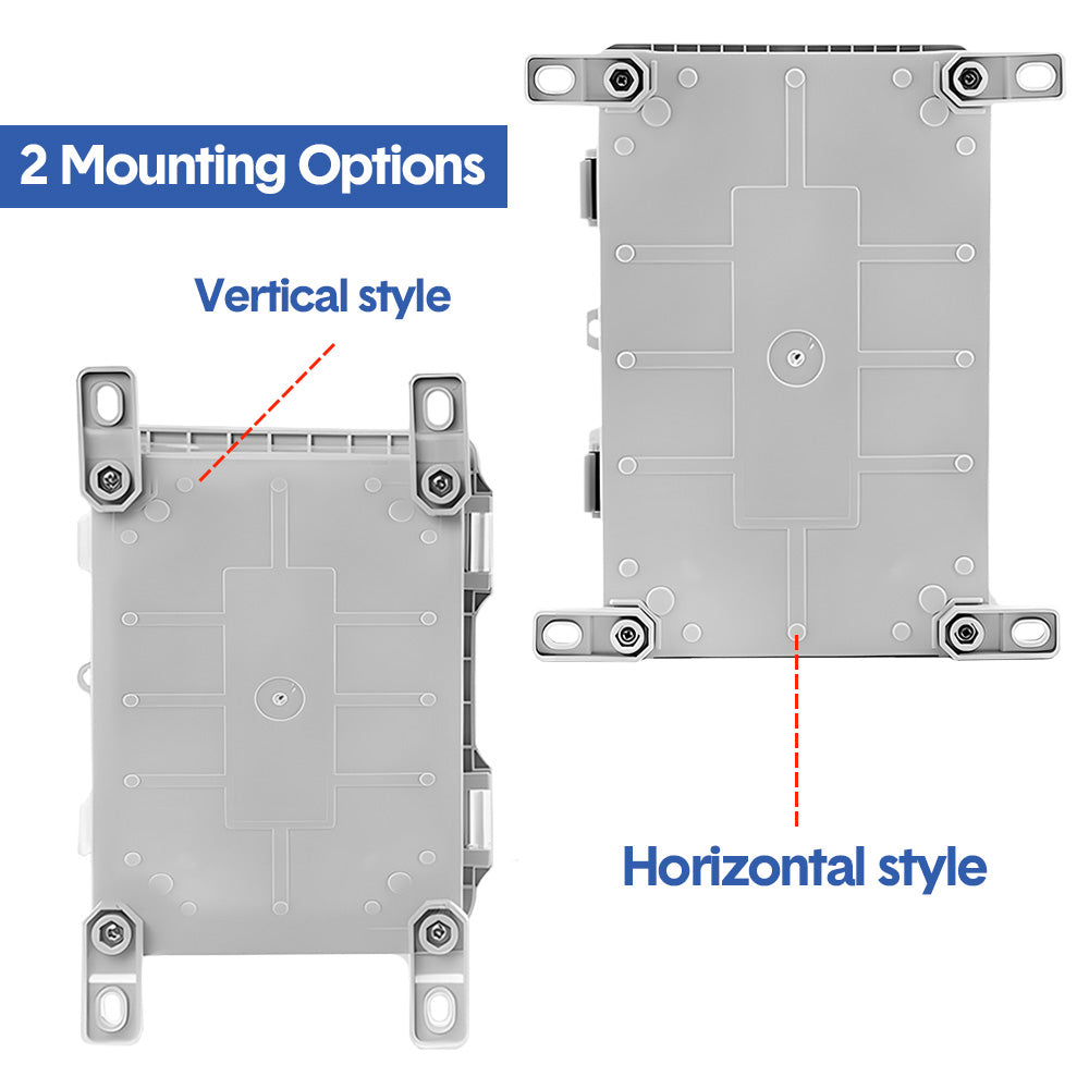 Electrical ABS Junction Box IP66 Waterproof Electrical Enclosure with Clear Hinged Cover and Mounting Plate for Electrical Project 30x20x17cm - Image 9
