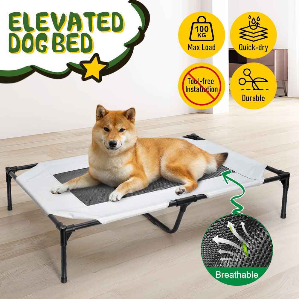 Raised Dog Bed Large Elevated Pet Bed Scratch and Moisture Resistant Breathable Kennel with Non-Slip Feet Indoor Outdoor for All Seasons Max Load 100kg - Image 2