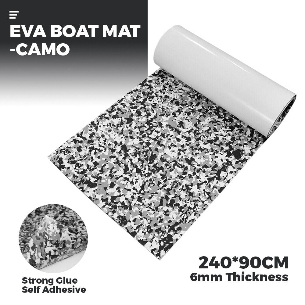 EVA Boat Flooring Mat Camo Foam Boat Decking Faux Teak Marine Mat Boat Carpet Sea Deck Marine Flooring for Motorboat RV Yacht Kayak Surfboard 240cmx90cm - Image 2