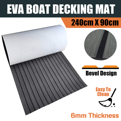 EVA Foam Boat Flooring Mat Faux Decking Teak Marine Mat Boat Carpet Sea Deck Flooring for Motorboat RV Yacht Kayak Surfboard 240cmx90cm Dark Grey - Image 2