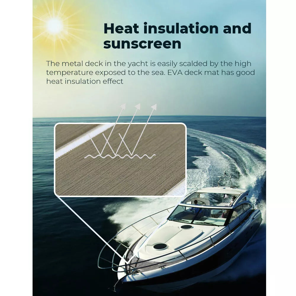 EVA Boat Flooring Mat Foam Boat Decking Faux Teak Marine Mat Boat Carpet Sea Deck Marine Flooring for Motorboat RV Yacht Kayak Surfboard 240cmx90cm - Image 2