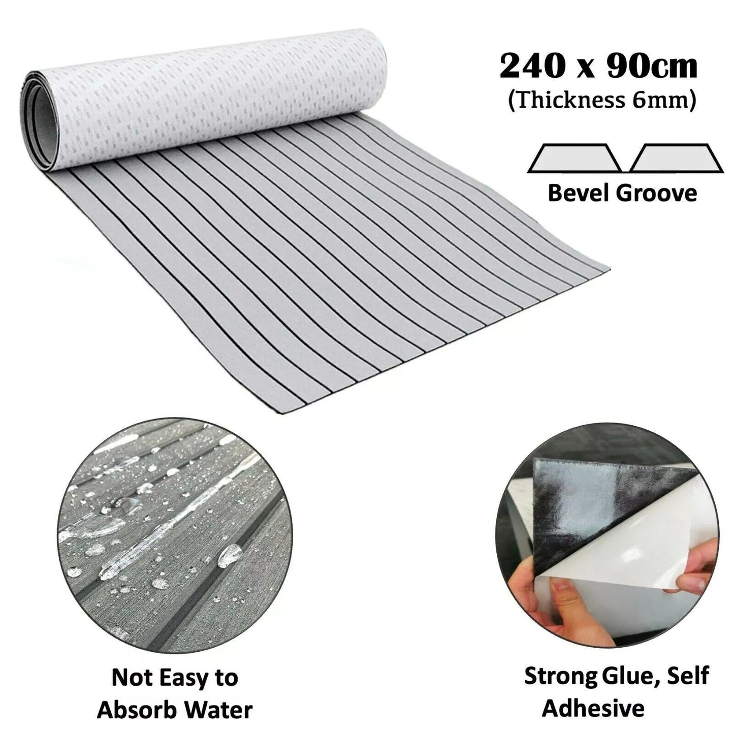 EVA Boat Flooring Mat Foam Boat Decking Faux Teak Marine Mat Boat Carpet Sea Deck Marine Flooring for Motorboat RV Yacht Kayak Surfboard 240cmx90cm - Image 6