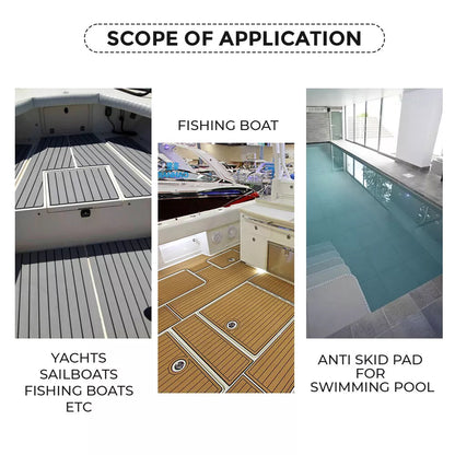 EVA Boat Flooring Mat Foam Boat Decking Faux Teak Marine Mat Boat Carpet Sea Deck Marine Flooring for Motorboat RV Yacht Kayak Surfboard 240cmx90cm - Image 7
