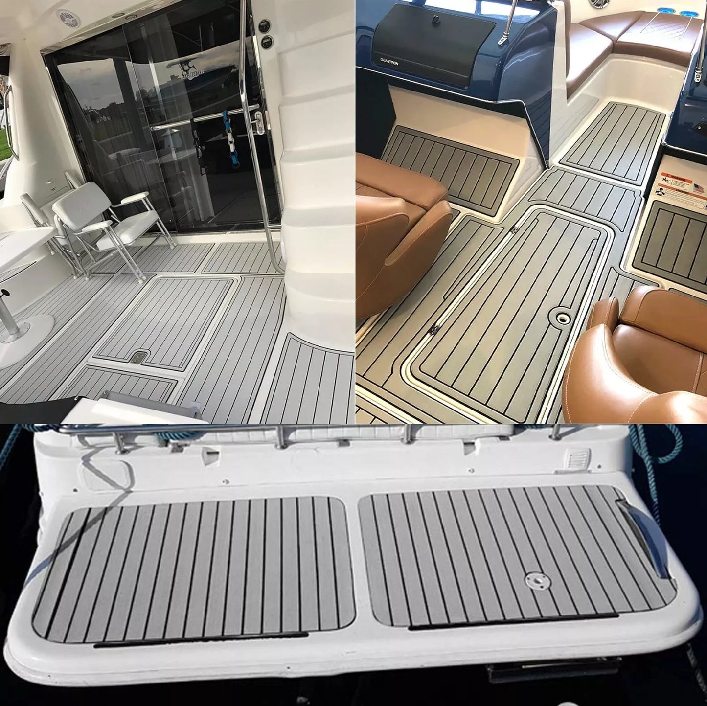 EVA Boat Flooring Mat Foam Boat Decking Faux Teak Marine Mat Boat Carpet Sea Deck Marine Flooring for Motorboat RV Yacht Kayak Surfboard 240cmx90cm - Image 9