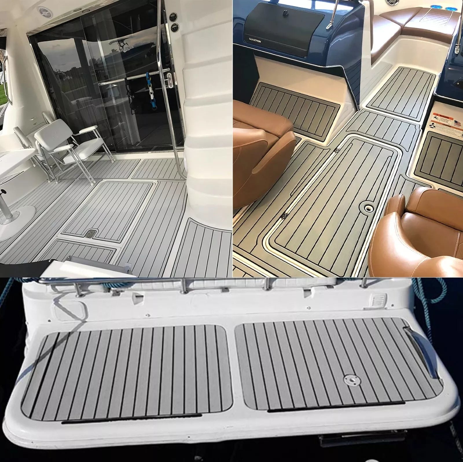 EVA Boat Flooring Mat Foam Boat Decking Faux Teak Marine Mat Boat Carpet Sea Deck Marine Flooring for Motorboat RV Yacht Kayak Surfboard 240cmx90cm - Image 9