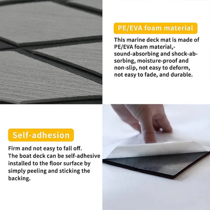 Adhesive Marine Decking EVA Foam Boat Flooring Teak Non-slip Mat Cuttable Deck Mat for Motorboat RV Yacht Kayak Surfboard 190cmx70cm Rhombus Grey - Image 7