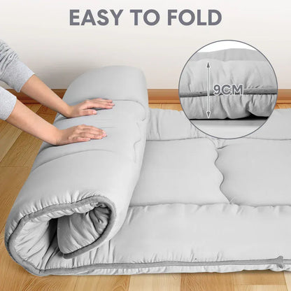 Foldable Floor Mattress Roll Up Futon Mattress Thicken Memory Foam for Bedroom Guest Room and Travel Portable Japanese Sleeping Tatami Mat 1x2m Grey - Image 2